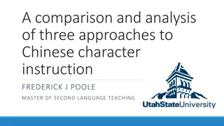 Approaches to Chinese Character Instruction Analysis