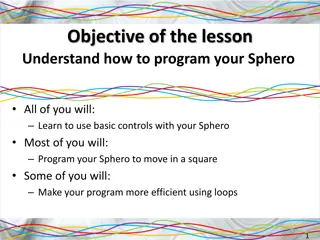 Objective of the lesson Understand how to program your Sphero