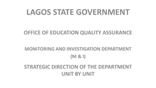 Strategic Direction of Lagos State Government's Education Quality Assurance Department