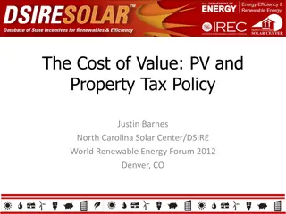 Property Tax Policies and Solar PV Value Assessment Overview