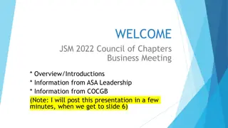 JSM 2022 Council of Chapters Business Meeting Overview