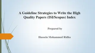 Effective Strategies for Writing High-Quality Papers Indexed in ISI/Scopus