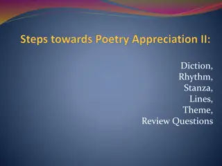 Elements of Poetry: Diction, Rhythm, Stanza, Lines, Theme