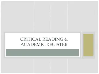 Building Critical Reading Skills in Academic Settings