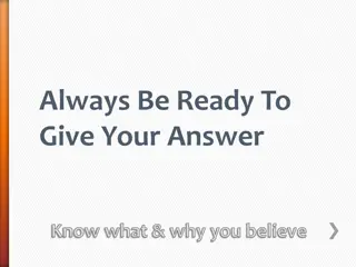 Always Be Ready to Give Your Answer - Understanding 1 Peter 3:15