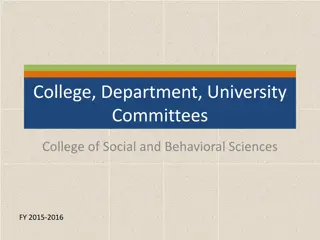 College, Department, University Committees - Social and Behavioral Sciences Summary FY 2015-2016