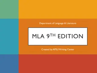 MLA 9th Edition Formatting Guidelines