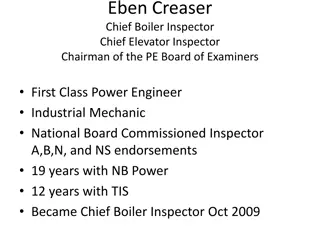 Eben Creaser - Chief Boiler Inspector & Chairman of PE Board