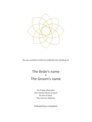 You Are Cordially Invited to Celebrate the Wedding of The Bride & The Groom