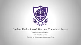 Student Evaluation of Teachers Committee Report - Faculty Senate Meeting