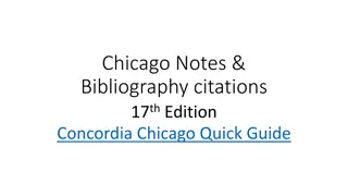 Quick Guide to Chicago Notes & Bibliography Citations