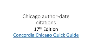 Chicago Author-Date Citations: Quick Guide