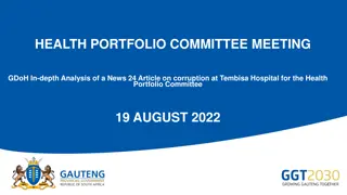 Corruption Scandal Unveiled at Tembisa Hospital: Analysis for Health Portfolio Committee Meeting