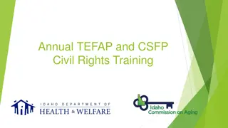 Understanding Civil Rights Training for TEFAP and CSFP Programs