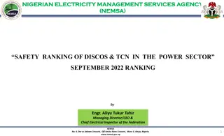 Nigerian Electricity Management Services Agency (NEMSA) Safety Ranking in the Power Sector September 2022