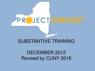 Project Sunlight: Substantive Training Overview