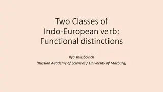 Functional and Lexical Distribution of Indo-European Verbs