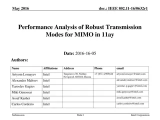 Performance Analysis of Robust Transmission Modes for MIMO in 11ay