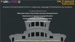 Analysis of Grammatical Errors in Japanese Language Presentations by Students