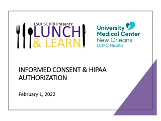 Informed Consent and HIPAA Authorization Process