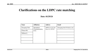 IEEE 802.11-24/187r0 Clarifications on LDPC Rate Matching