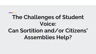 The Challenges of Student Voice: Can Sortition and/or Citizens Assemblies Help?