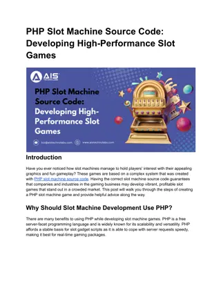 PHP Slot Machine Source Code_ Developing High-Performance Slot Games