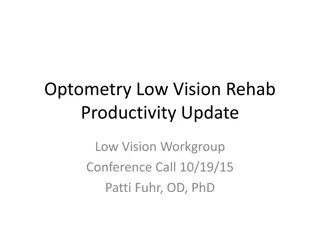 Optometry Low Vision Rehab Productivity Update Conference Call Summary