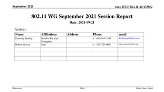 IEEE 802.11-21 September 2021 Session Report