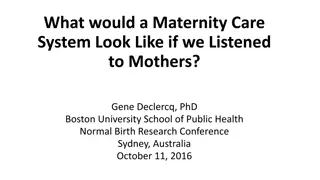 Maternity Care Systems Through Mothers' Perspectives