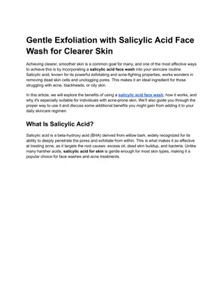 Gentle Exfoliation with Salicylic Acid Face Wash for Clearer Skin