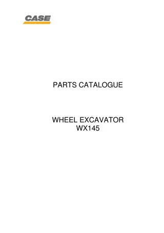 CASE WX145 Wheel Excavator Parts Catalogue Manual Instant Download