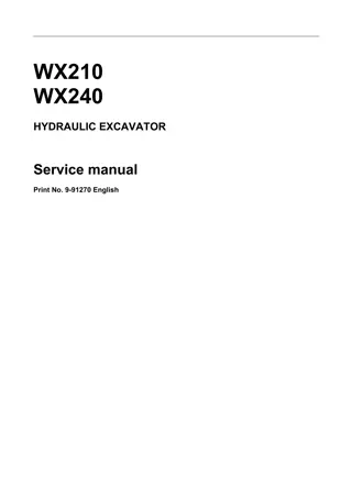 CASE WX210 WHEEL EXCAVATOR Service Repair Manual Instant Download