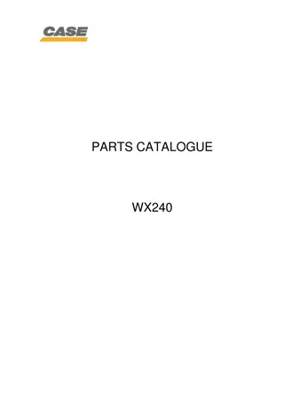 CASE WX240 Wheel Excavator Parts Catalogue Manual Instant Download