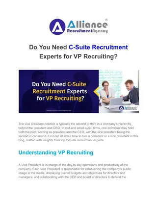 Do You Need C-Suite Recruitment Experts for VP Recruiting