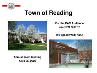 Annual Town Meeting Article: Budget Changes and Authorizations