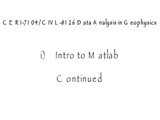 Data Analysis Techniques in Geophysics Using MATLAB