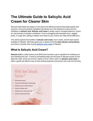 The Ultimate Guide to Salicylic Acid Cream for Clearer Skin