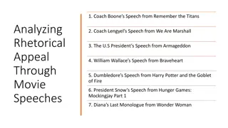 Inspiring Movie Speeches: Coach Boone, Coach Lengyel, U.S. President, William Wallace, Dumbledore, President Snow, Diana