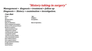 Surgical History Taking and Patient Evaluation Guidelines