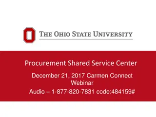 Procurement Shared Service Center Updates and Reorganization Overview