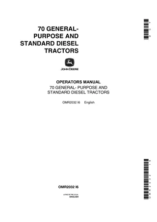 John Deere 70 General-Purpose and Standard Diesel Tractors Operator’s Manual Instant Download (Publication No.OMR2032)