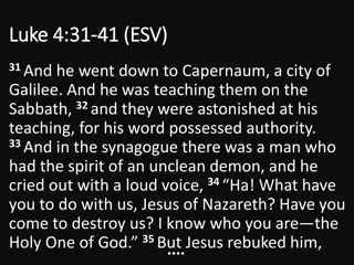 Miracles and Authority of Jesus in Capernaum