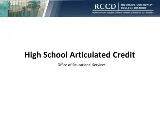 High School Articulated Credit: Benefits, Transferability & Responsibilities