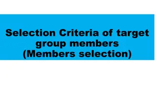 Criteria for Selecting Target Group Members in Ethio-SHEP Project