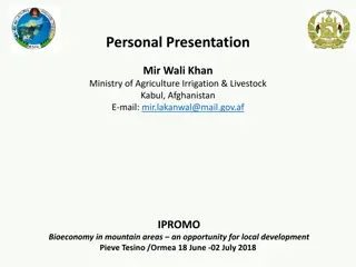 Mir Wali Khan - Ministry of Agriculture, Kabul, Afghanistan - Bioeconomy Expert