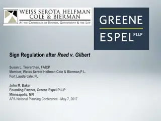 Sign Regulation after  Reed v. Gilbert