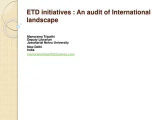 ETD Initiatives: An International Audit of Electronic Theses and Dissertations