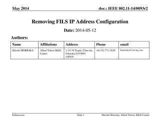 Removal of FILS IP Address Configuration in IEEE 802.11-14/0093r2