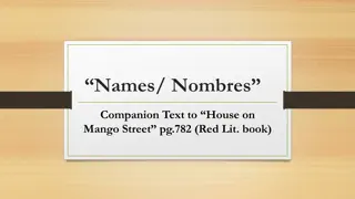 Connections Between Julia Alvarez and Esperanza in Names/Nombres Companion Text to House on Mango Street